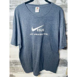 Vintage Jesus Just Praise Him God Preacher Shirt Bootleg Nike Swoosh Logo